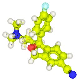 Citalopram molecule illustration